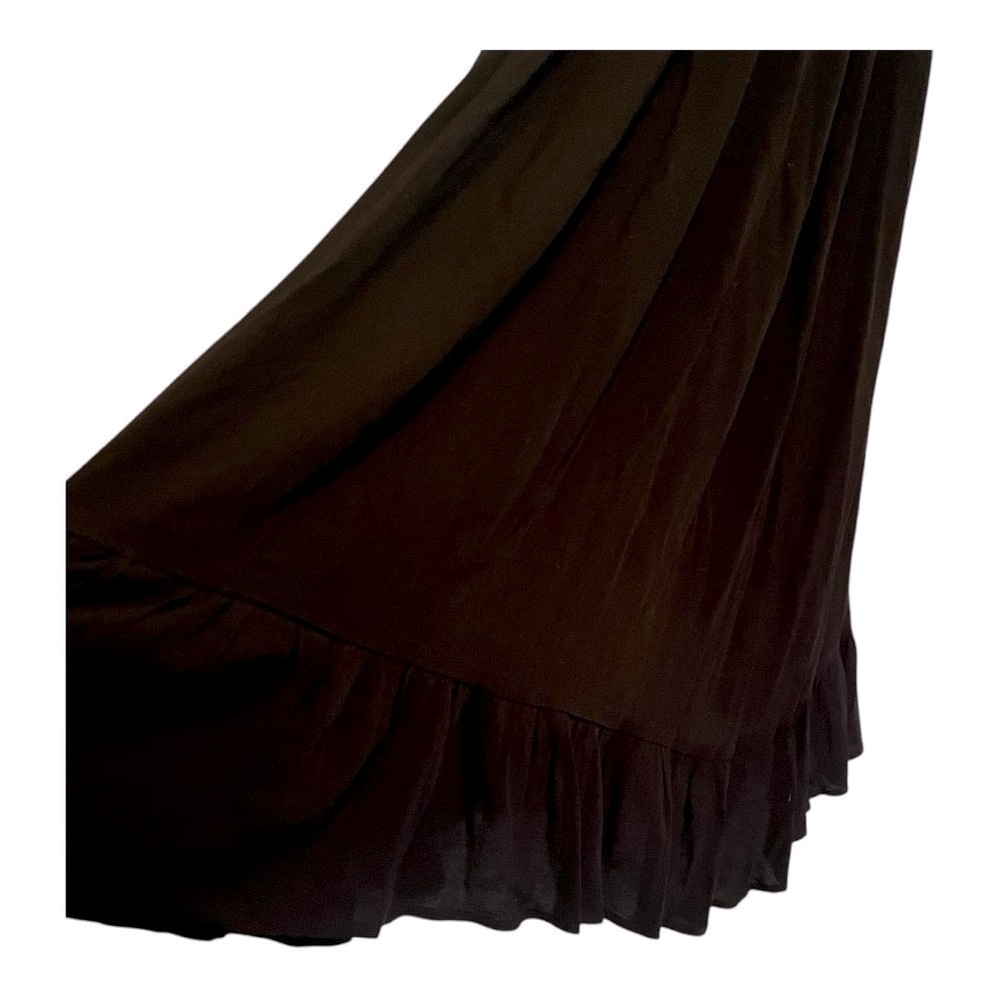 LOFT Ruffle Dress Hi Low Midi Black Button Sundress Size 0 - Picture 11 of 11